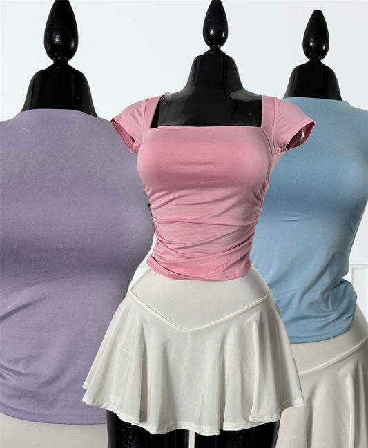 Short sleeve casual top (pink)