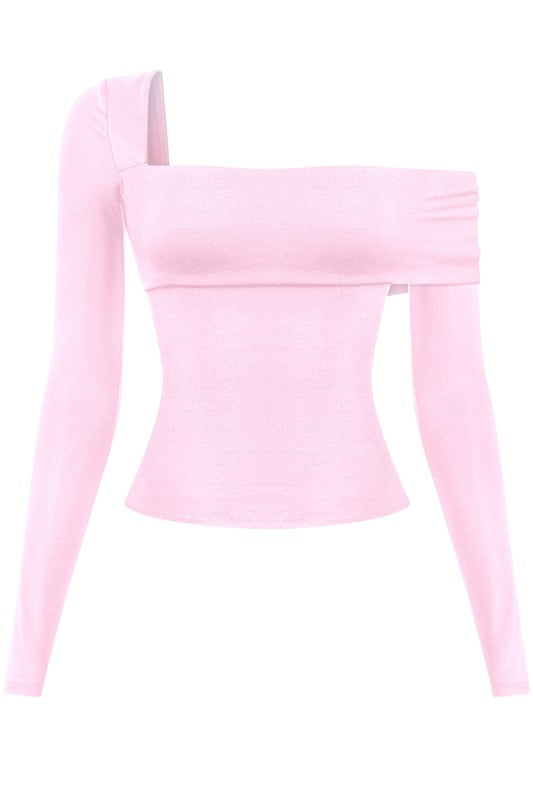 Asymmetrical long sleeve top