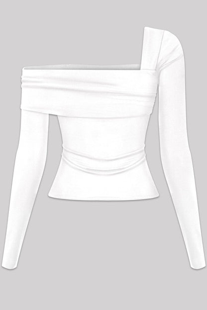 Asymmetrical long sleeve top