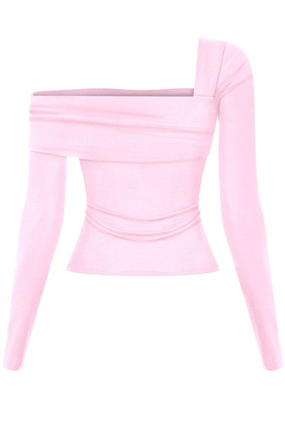 Asymmetrical long sleeve top