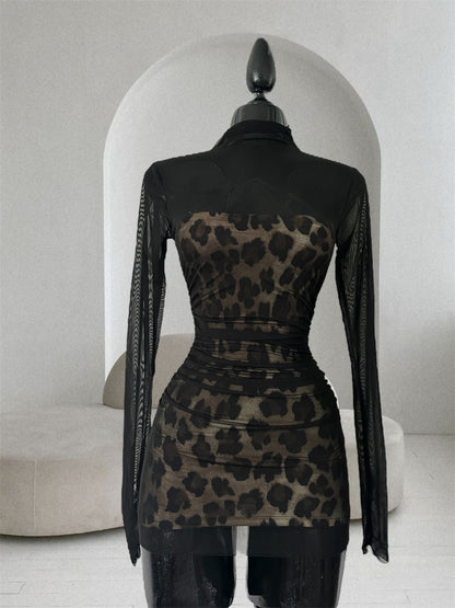 Animal print mini dress