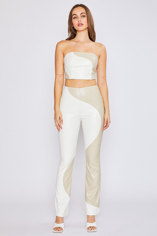 Ivory leather pants